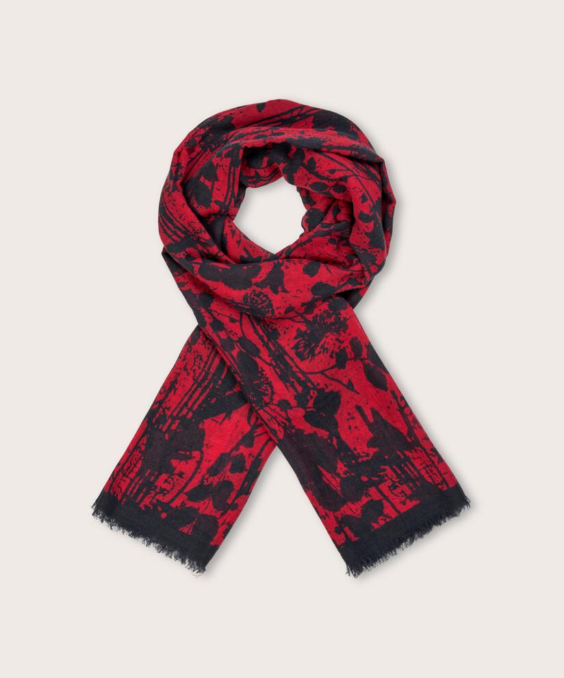 écharpe en laine mélangée à motifs, Scarlet Sage
