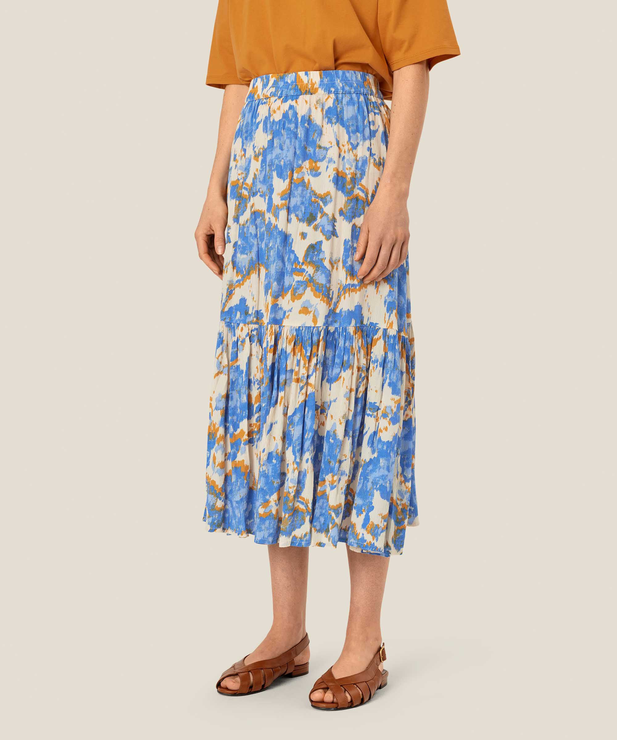 jupe en viscose à motifs avec taille élastique, Nebulas Blue