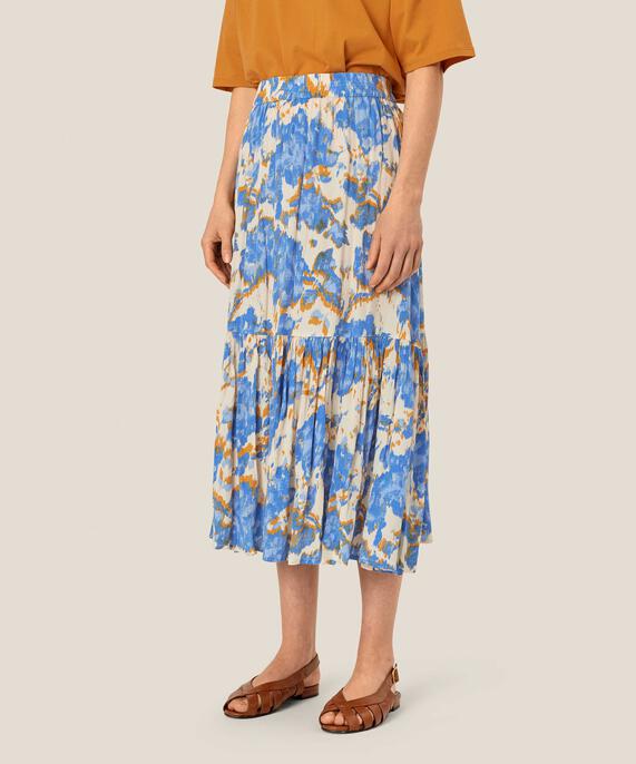 jupe en viscose à motifs avec taille élastique, Nebulas Blue