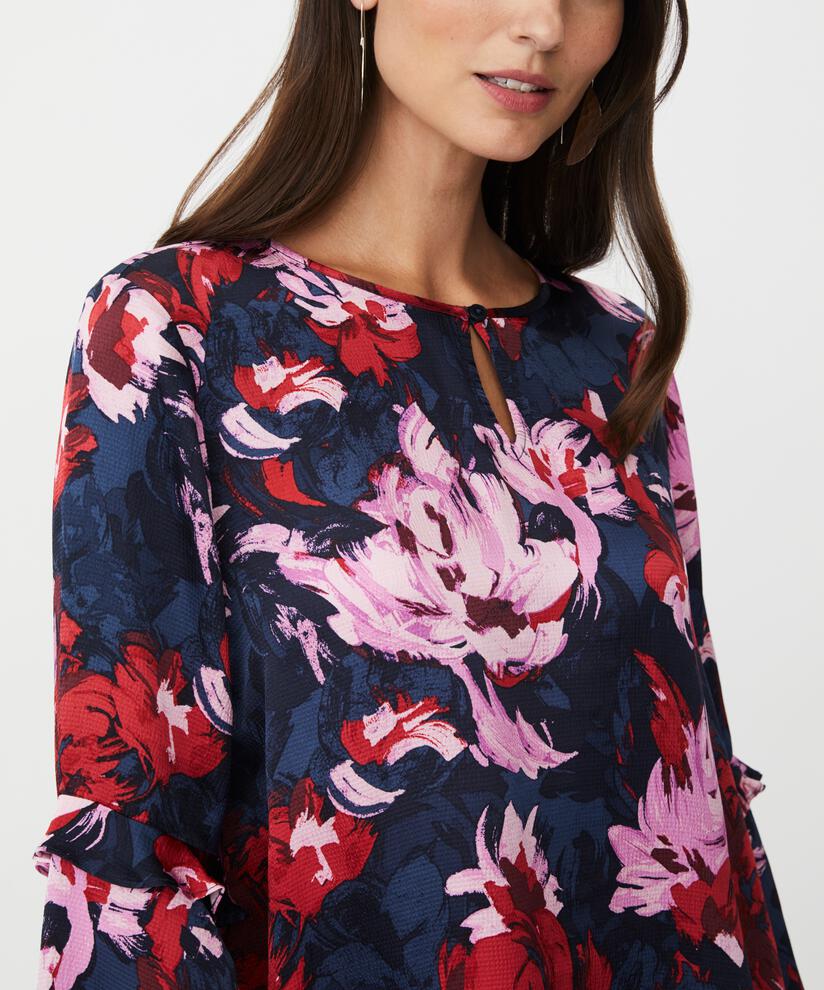 Blouse en Viscose Avec Détail Boutonné, Scarlet Sage