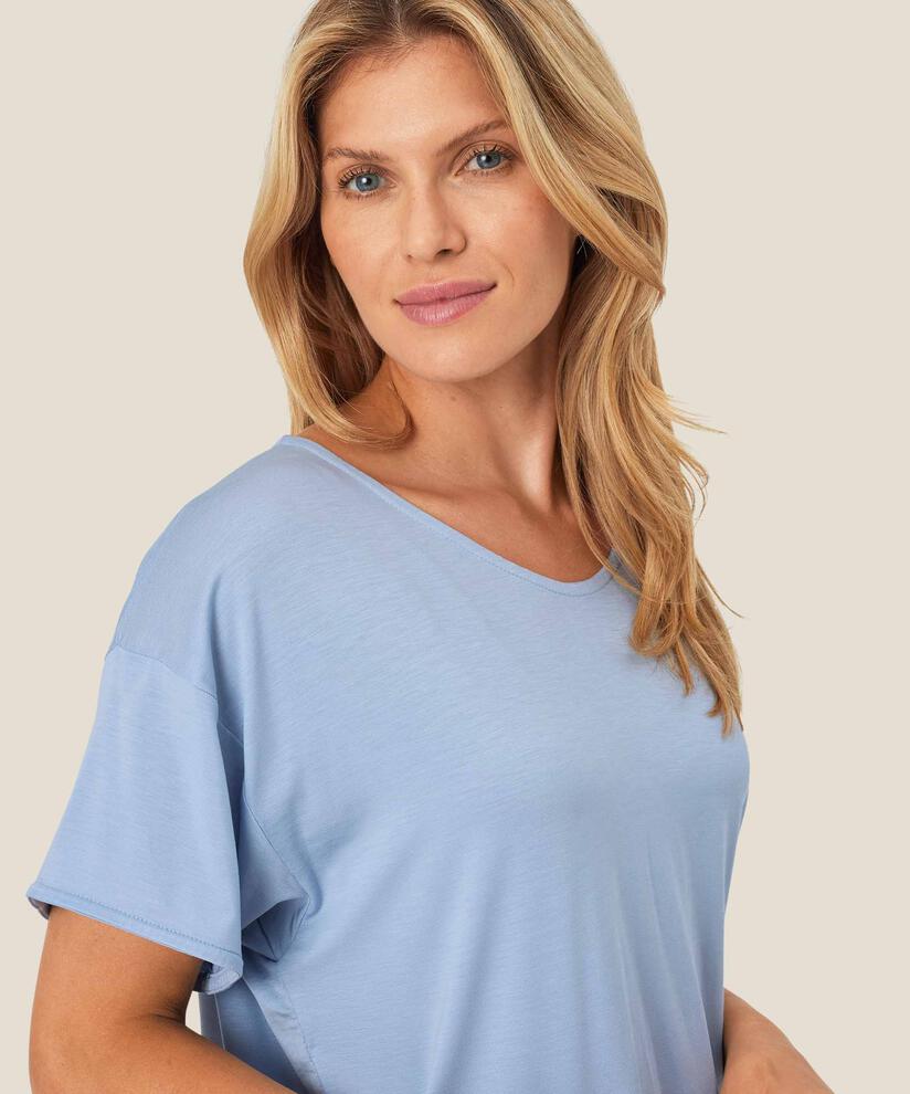 t-shirt fin en lyocell, Blue Fog