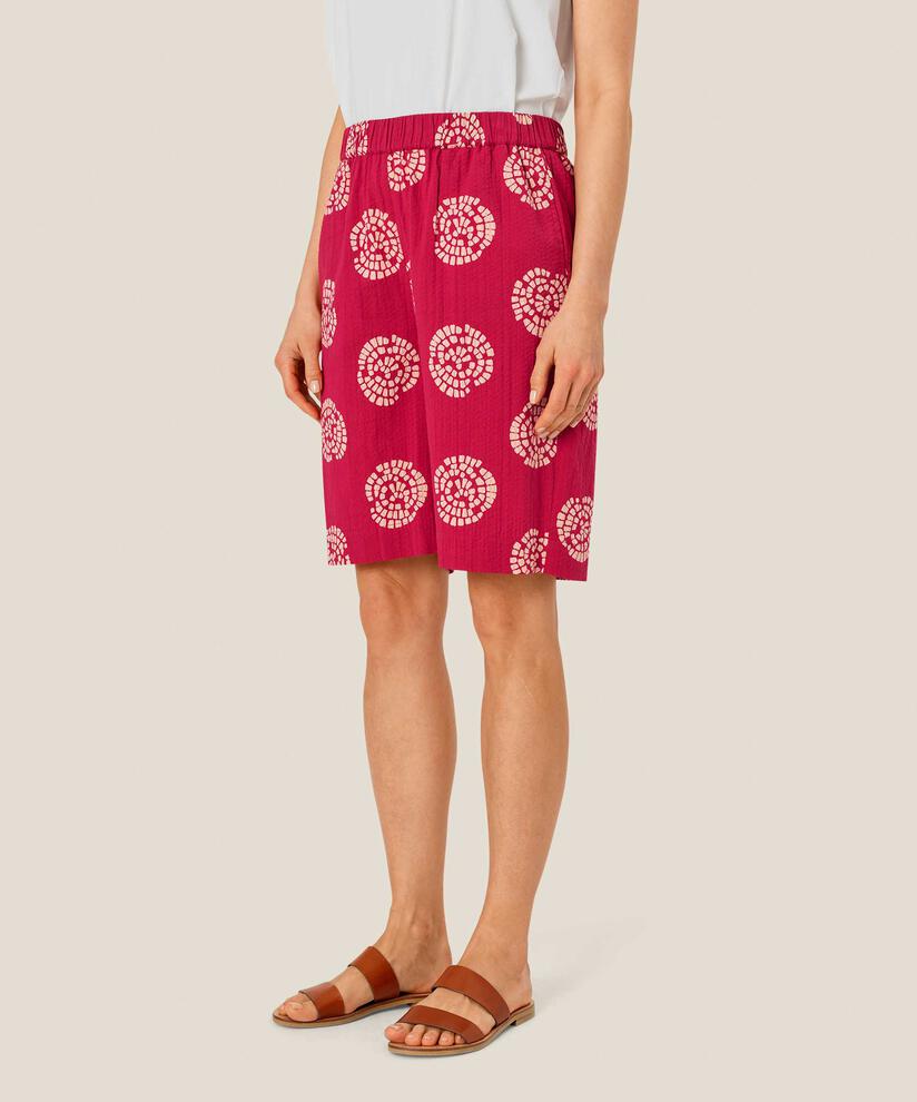 short en coton imprimé avec taille élastique, Persian Red