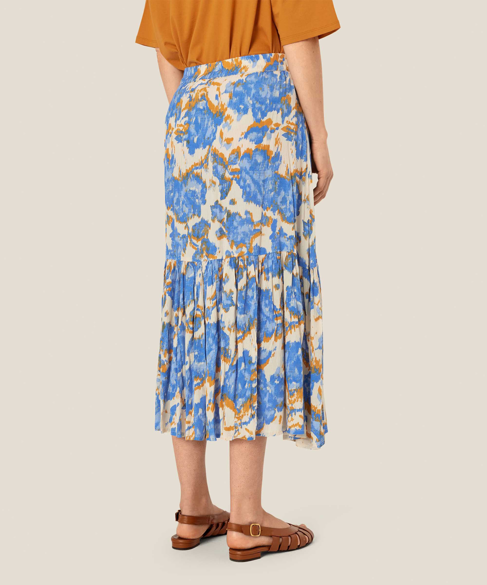 jupe en viscose à motifs avec taille élastique, Nebulas Blue