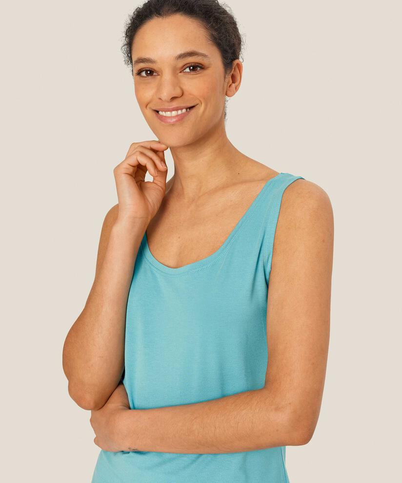 débardeur en jersey doux, Aqua