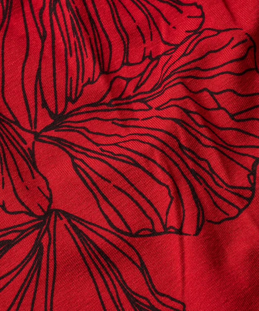 robe en jersey imprimé avec plis devant, Haute Red