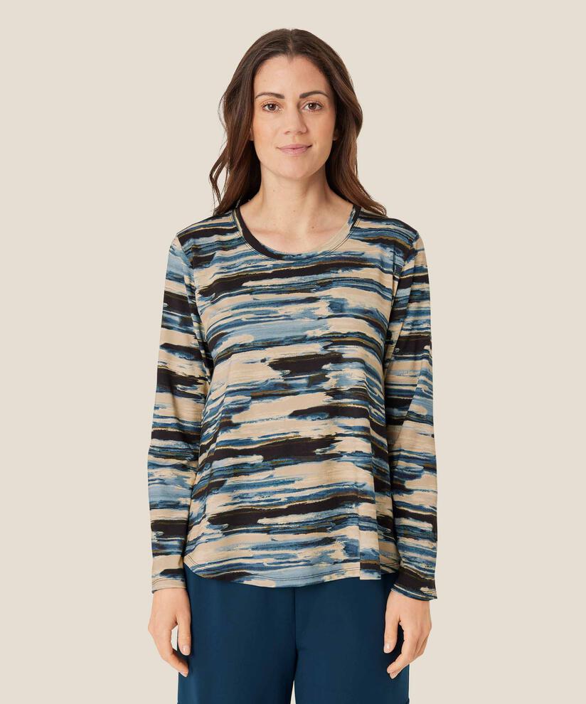 Top en jersey imprimé, Blue Fog