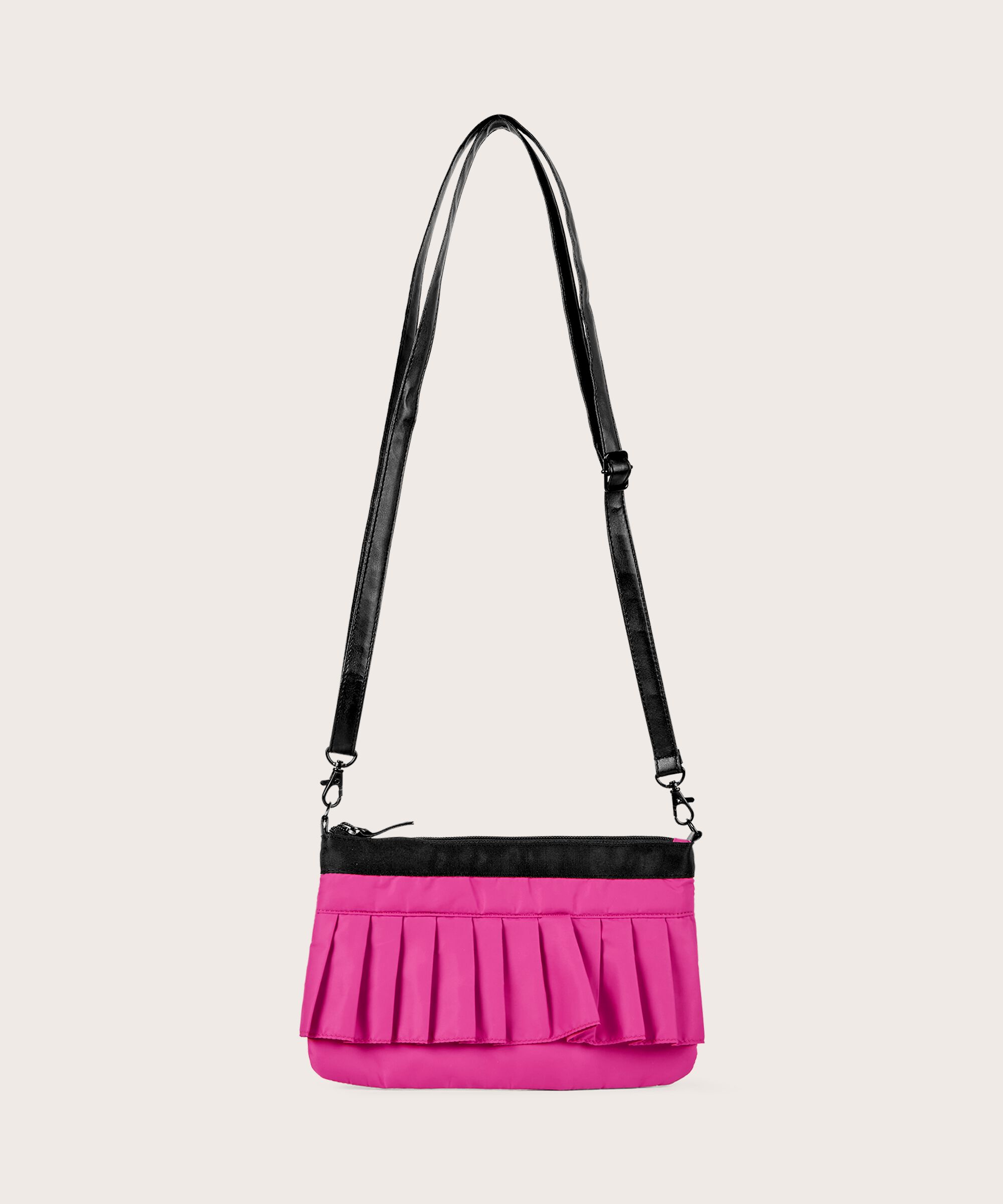 sac en nylon à volants, Fuchsia Red