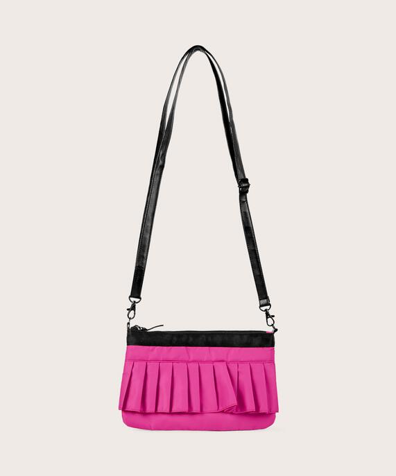 sac en nylon à volants, Fuchsia Red