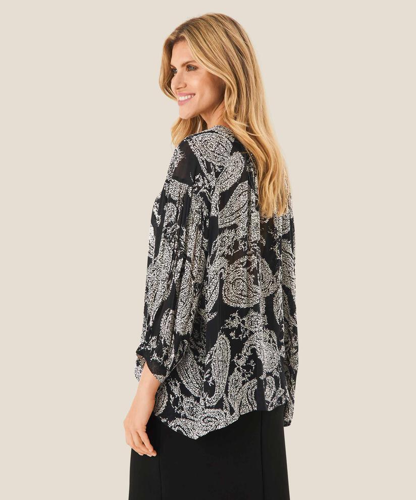 Blouse en viscose légère transparente, Black
