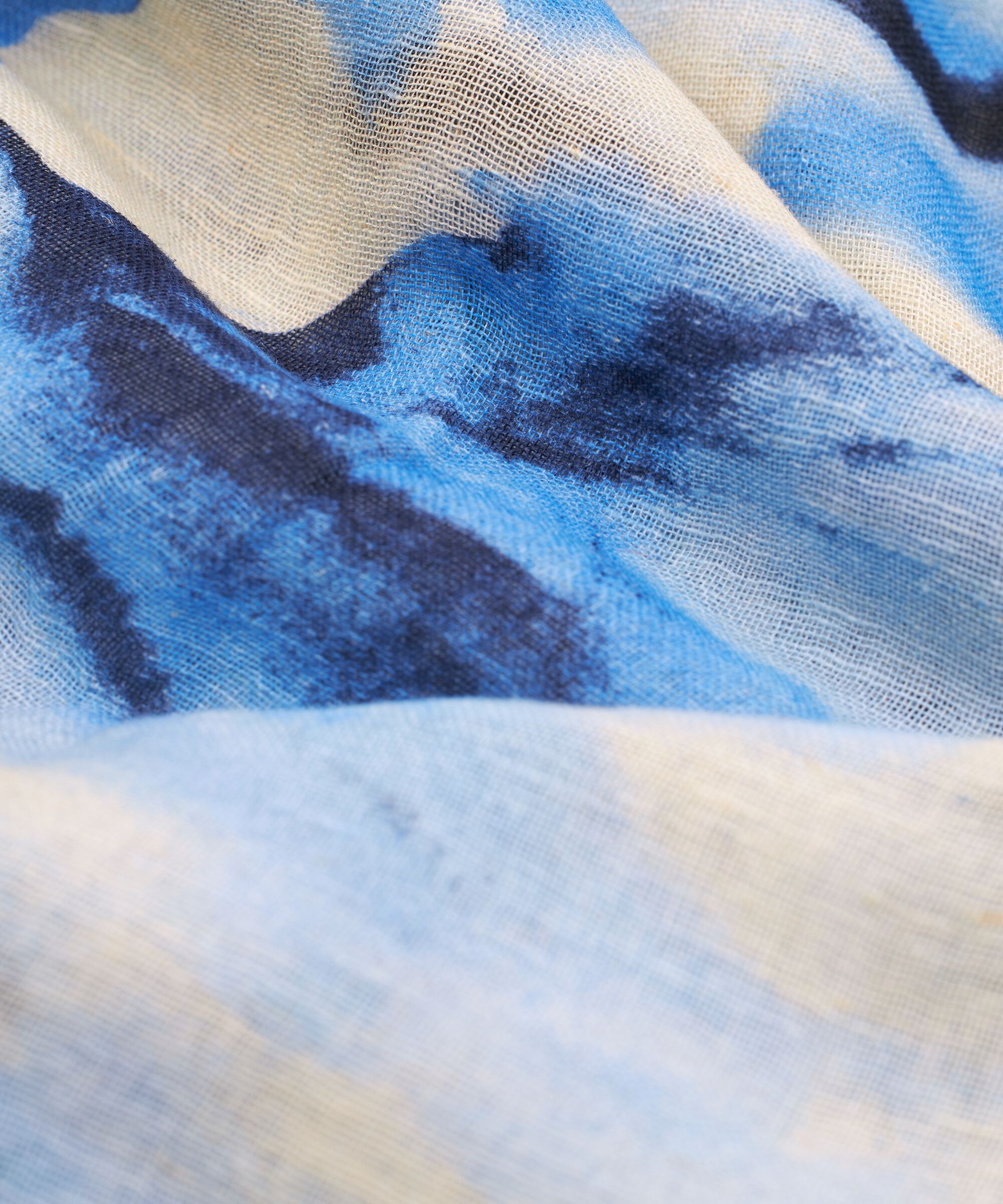 écharpe à motif en mélange de coton, Powder Blue