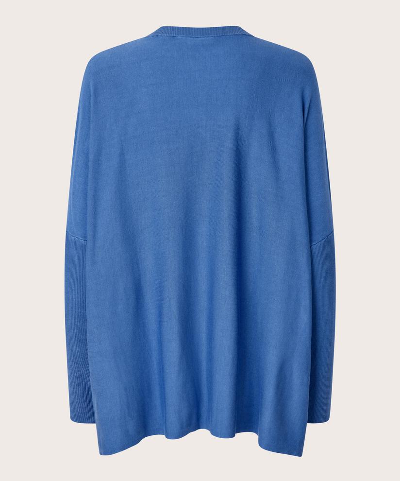 Pull En Maille Avec Col En V Et Manches Étroites, Federal Blue
