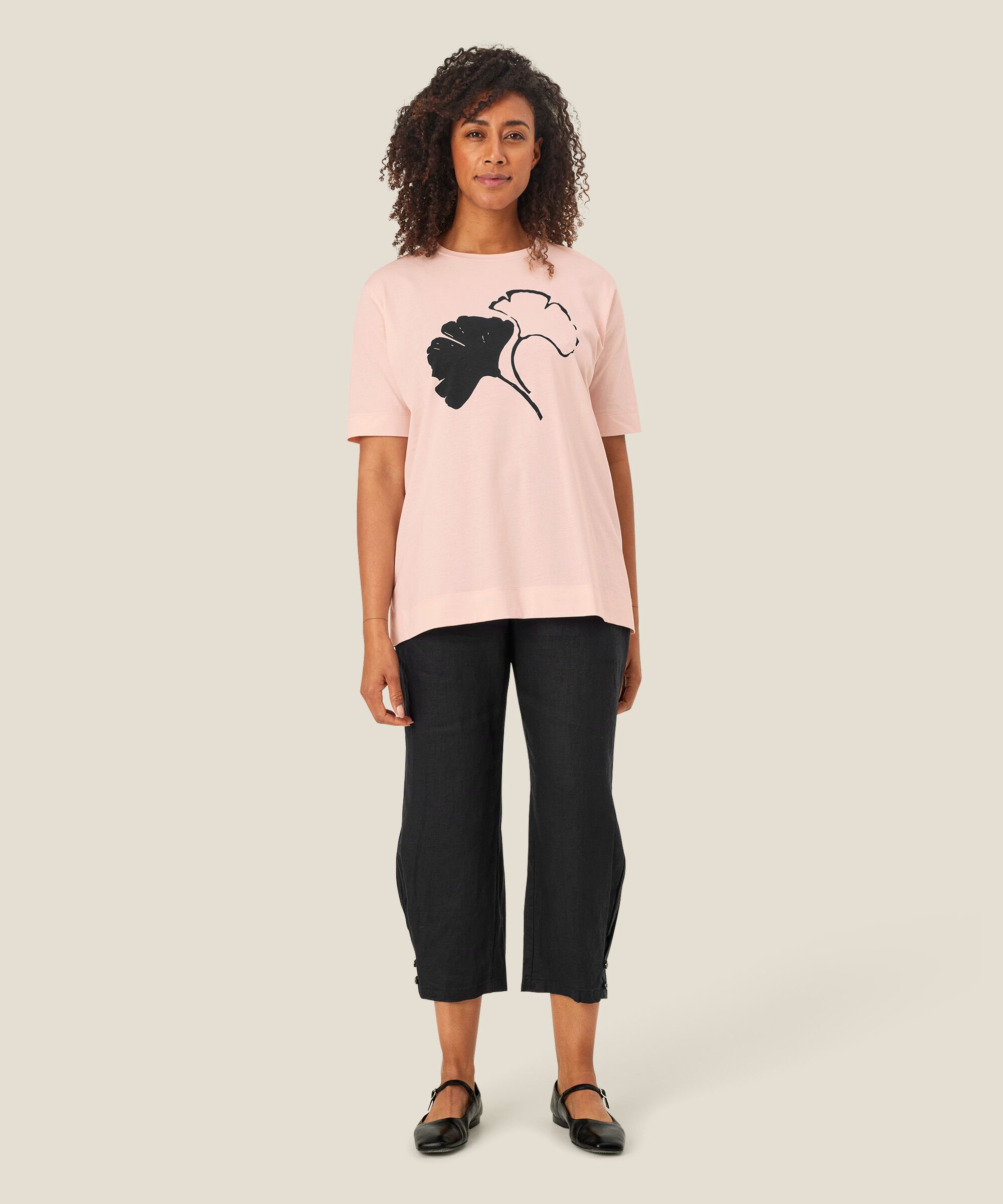 t-shirt imprimé à col rond, Mauve Chalk