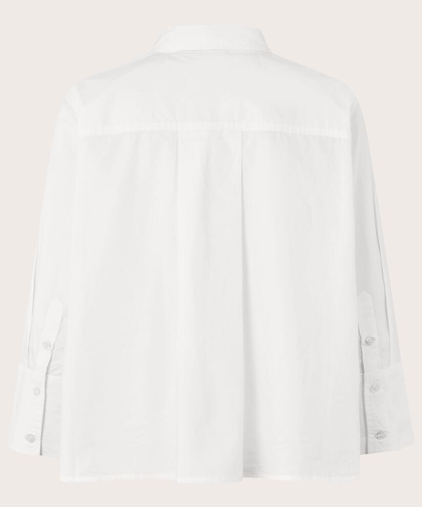 Chemise En Coton À Manches 3/4, White