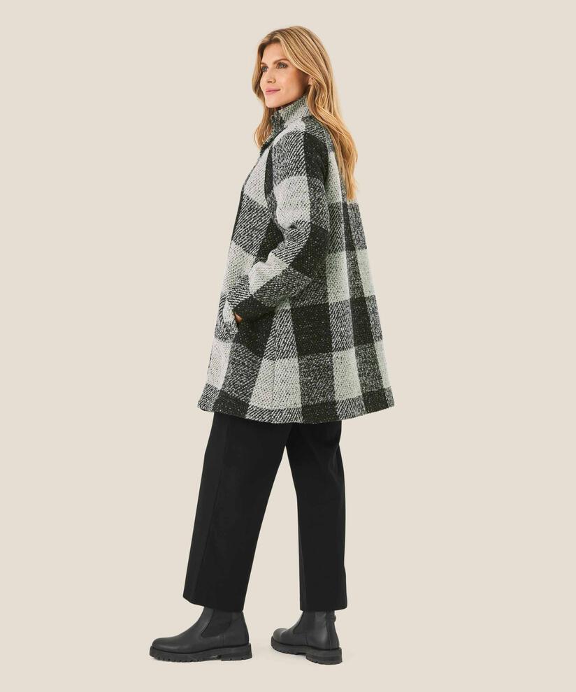 manteau en laine mélangée, Black