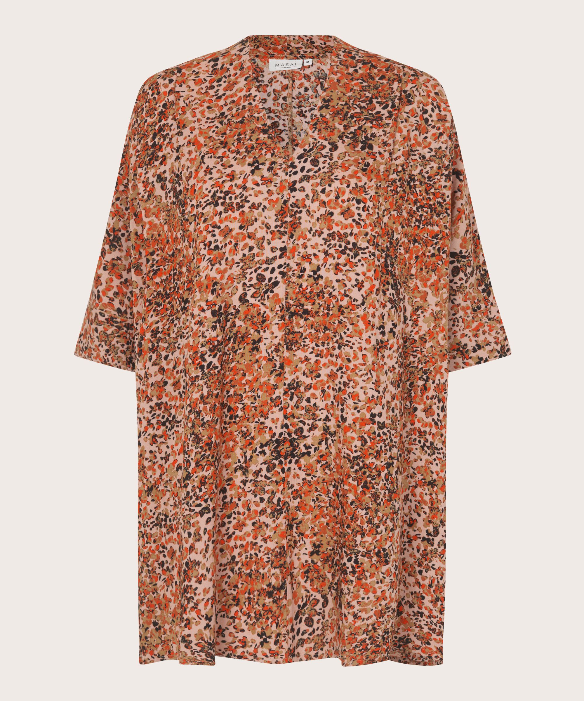tunique à motif en satin viscose, Misty Rose