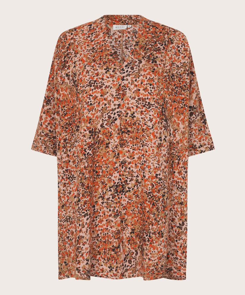 tunique à motif en satin viscose, Misty Rose