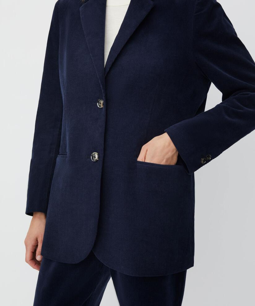 blazer classique en velours, Navy Blazer