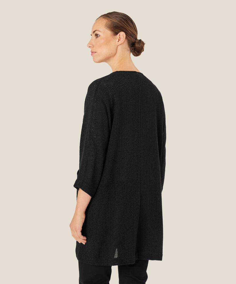 Veste Longue En Bouclé, Black