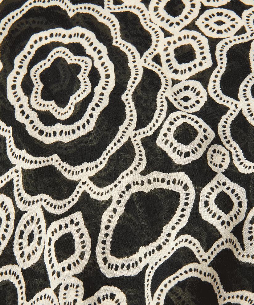 blouse à motifs en viscose légère transparente, Black