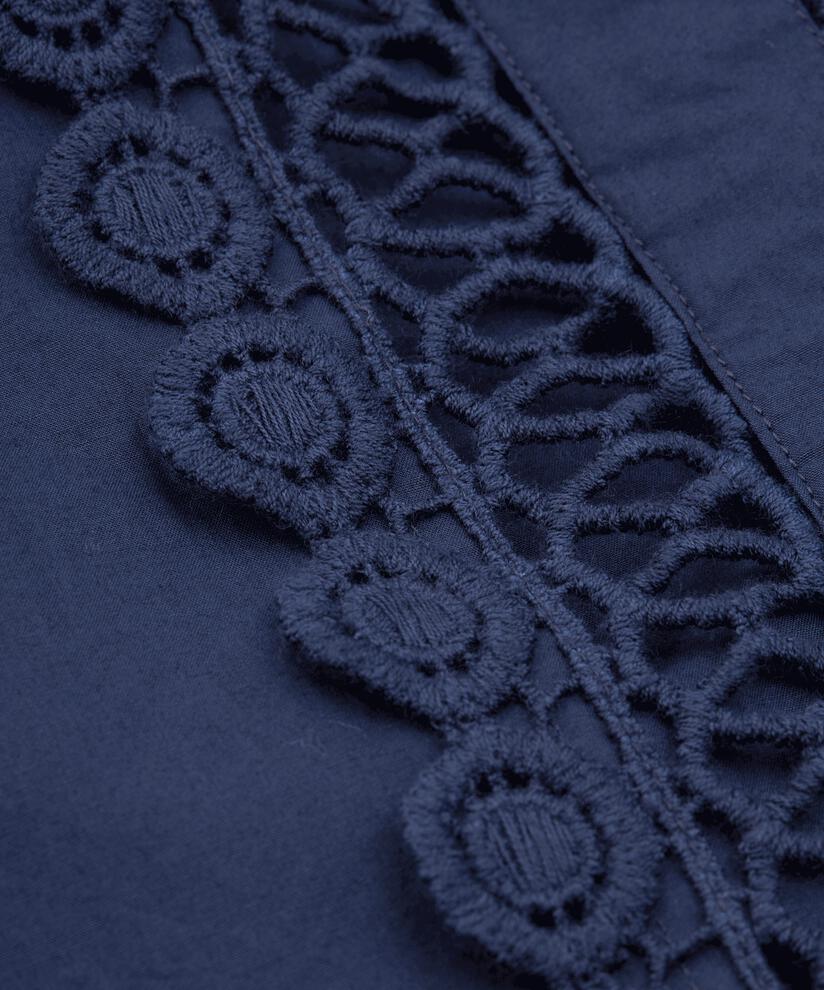 tunique en coton avec détails en dentelle et poches fendues, Maritime Blue