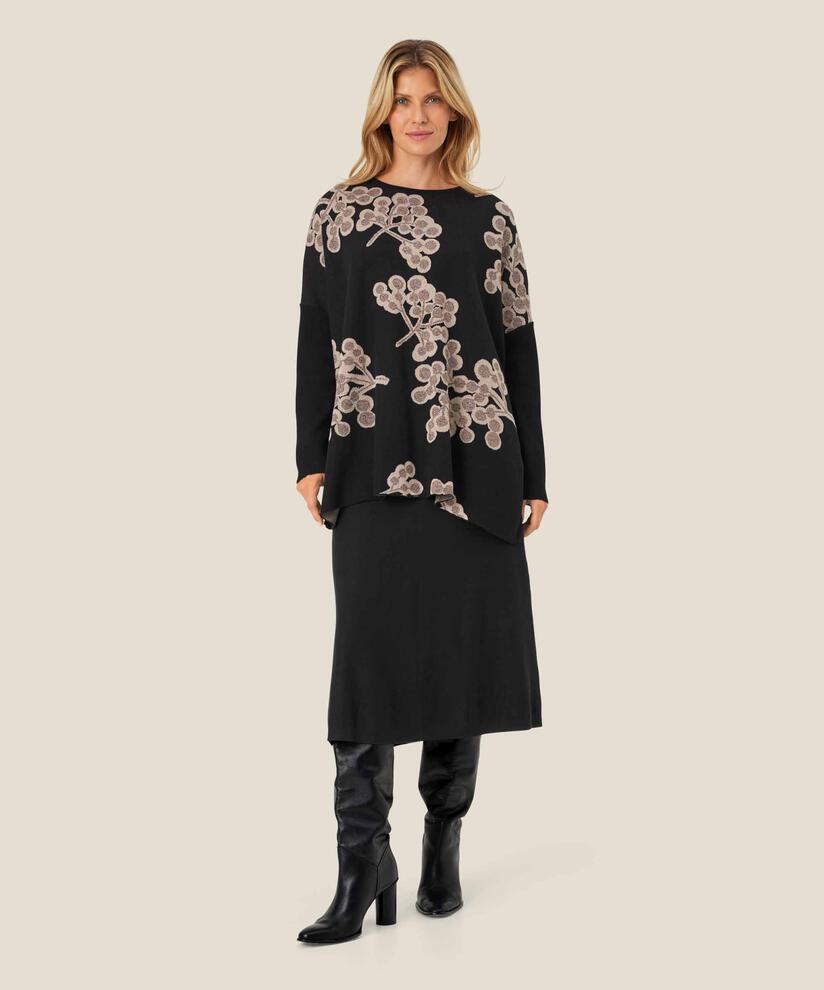 pull en coton à motif floral, Black