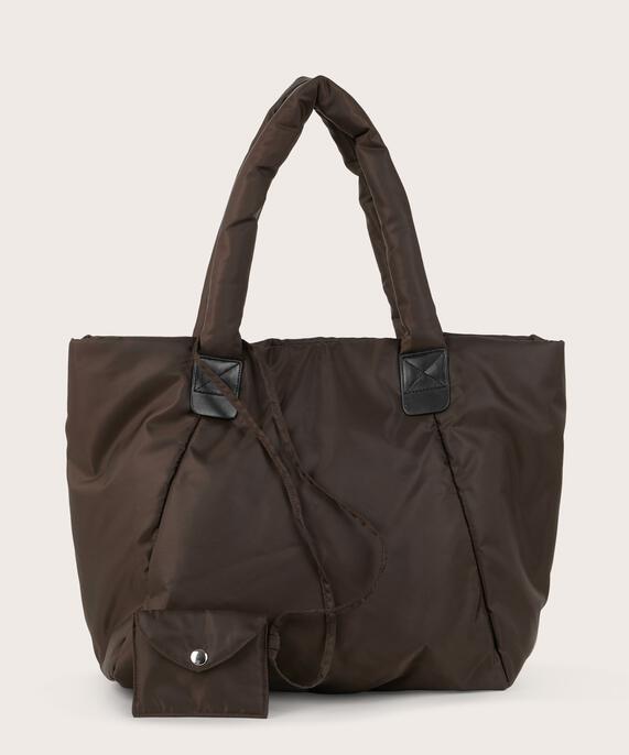 sac en nylon avec bouton pression, Coffee Bean