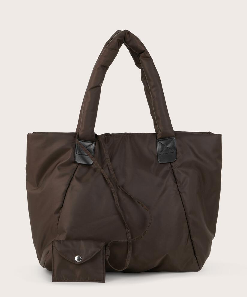 sac en nylon avec bouton pression, Coffee Bean