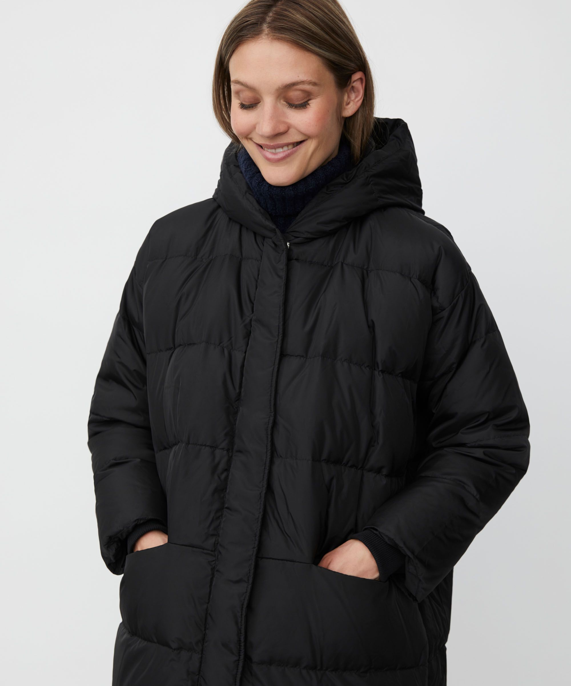 Manteau En Duvet Avec Capuche, Black