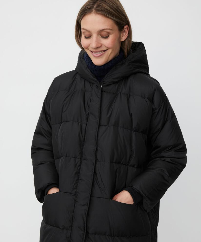 Manteau En Duvet Avec Capuche, Black