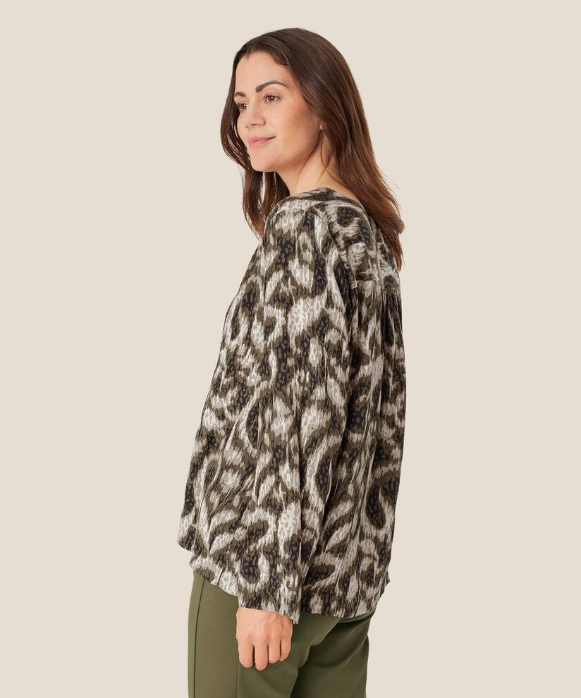 blouse en viscose avec détail smocké, Sea Turtle