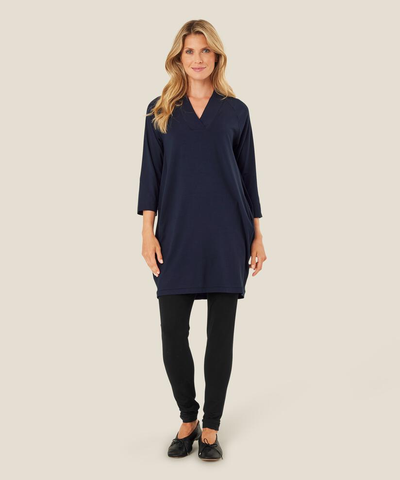 Tunique En Jersey À Manches 3/4, Navy
