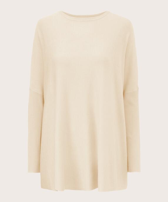 Pull Oversize À Manches Étroites, Whitecap