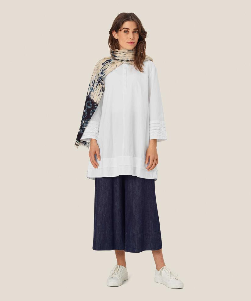 écharpe en mélange de lin à motifs, Mood Indigo