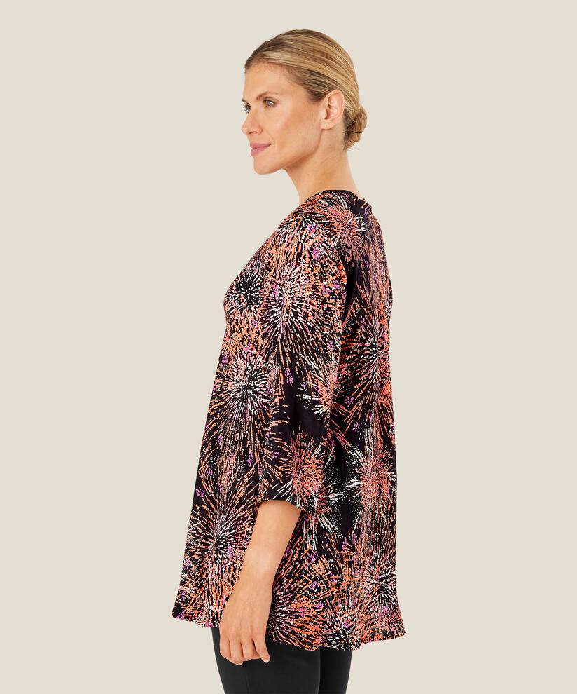 blouse en viscose à col v et manches 3/4, Picante