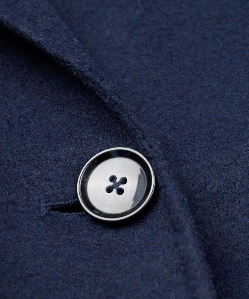 manteau long en laine avec liens, Maritime Blue