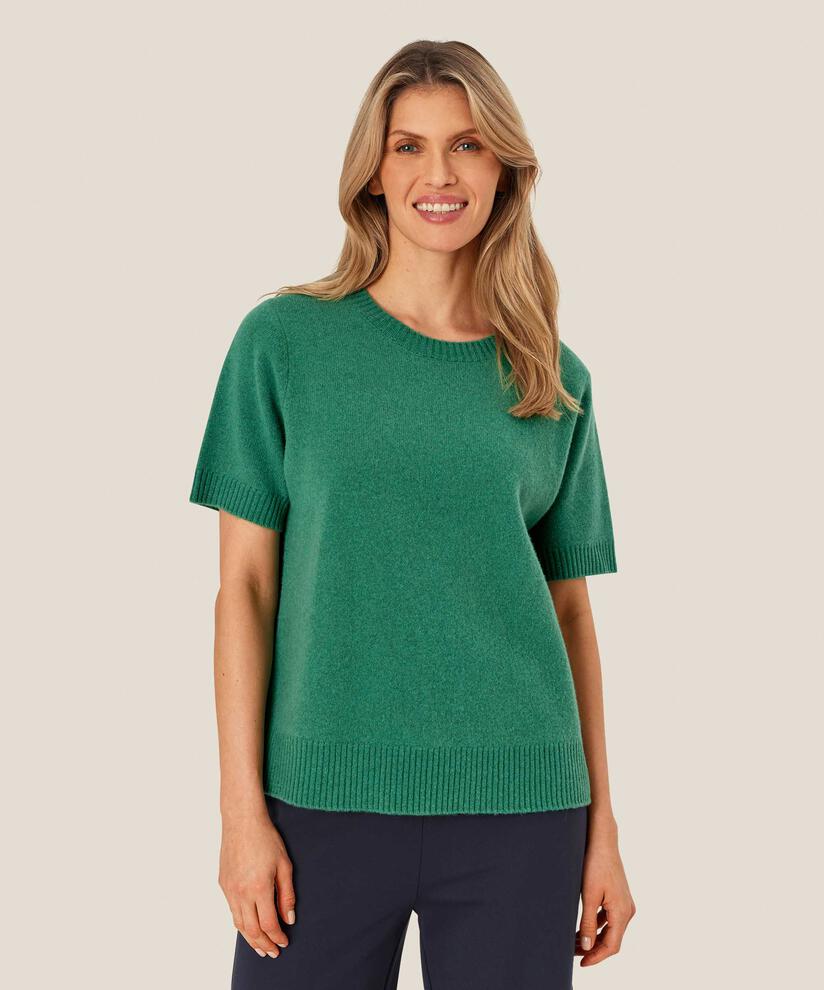 pull tricoté à manches courtes en laine, D. Grass Green