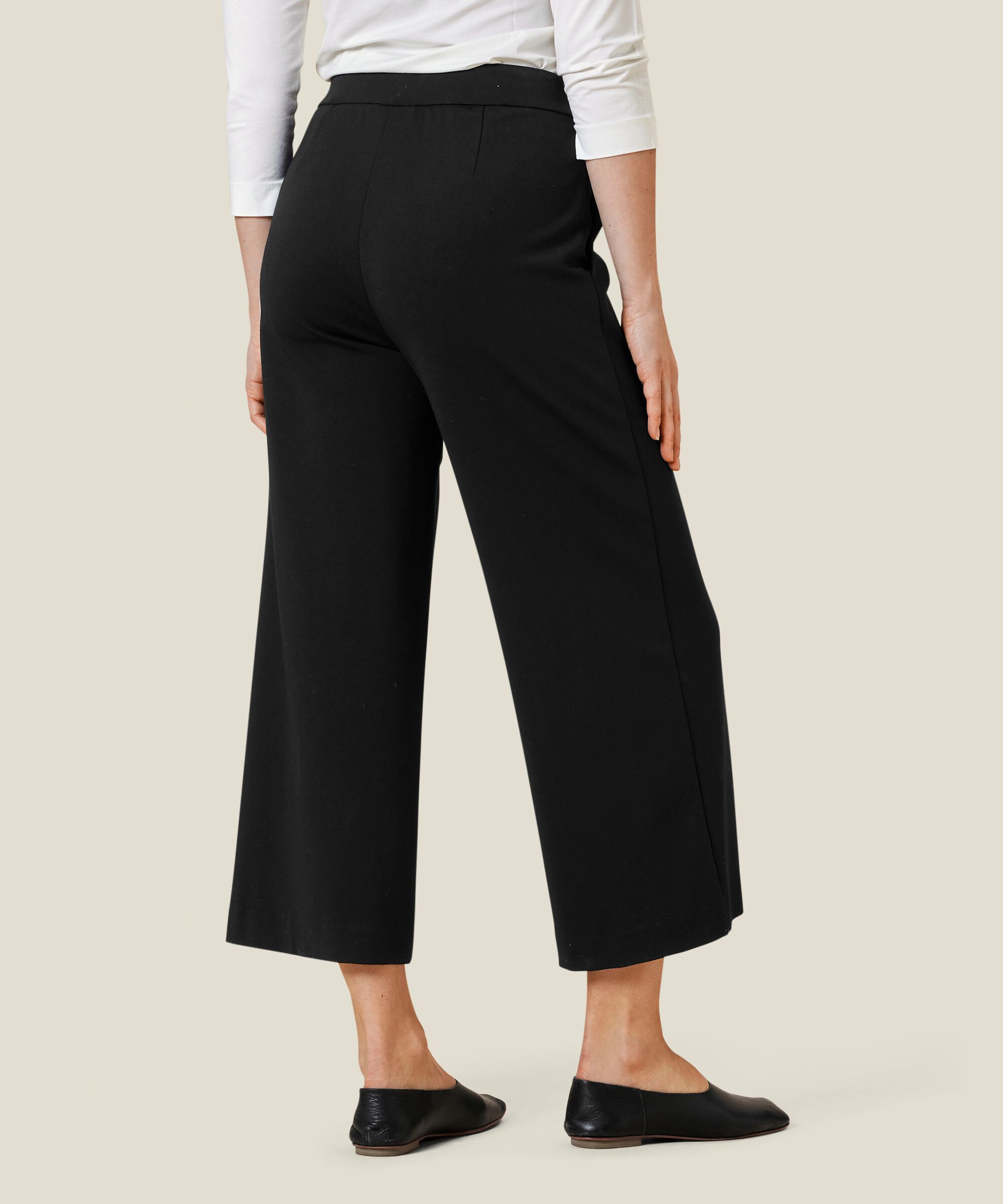 Pantalon En Jersey Épais Avec Poches, Black