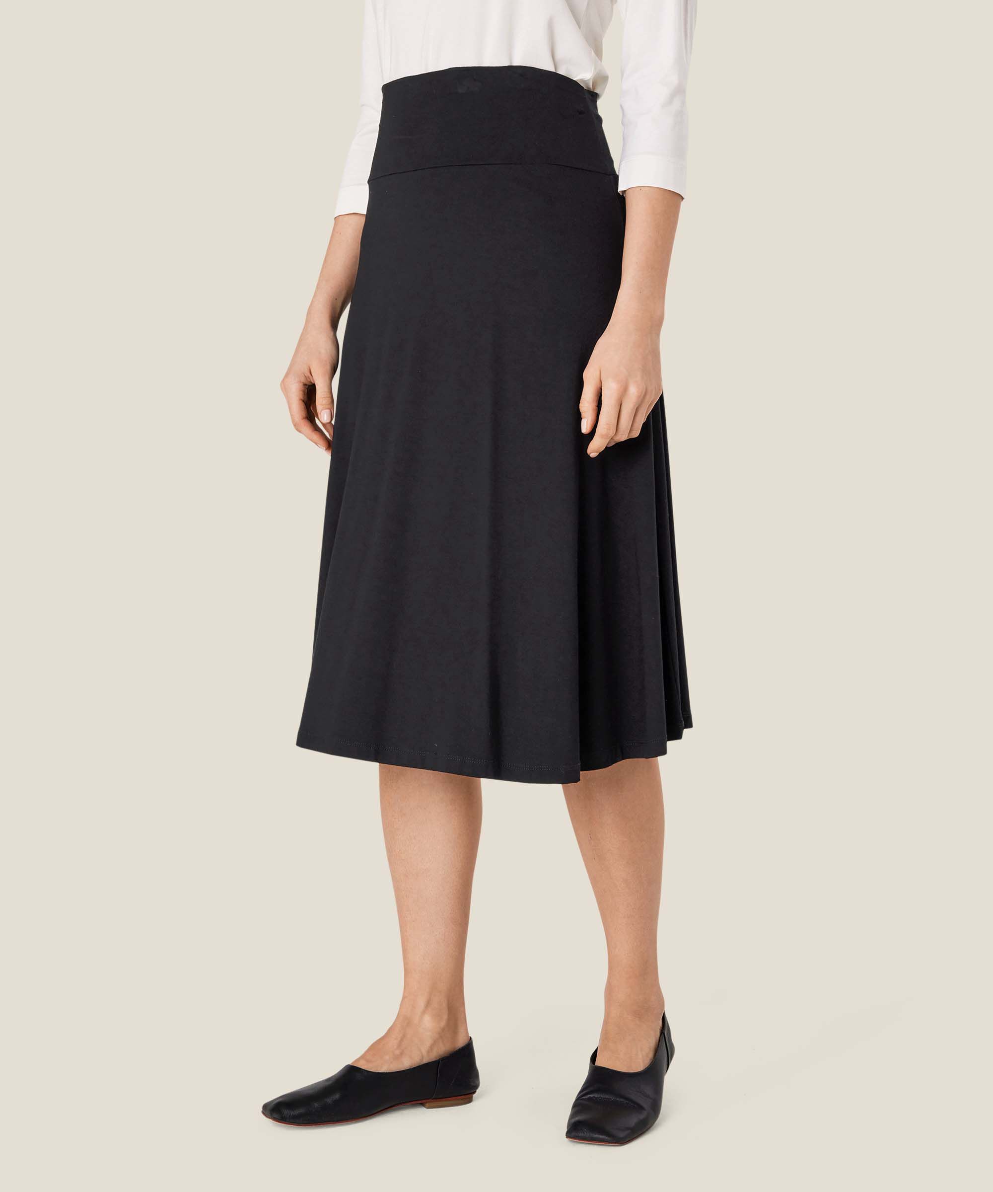 jupe classique en jersey stretch, Black