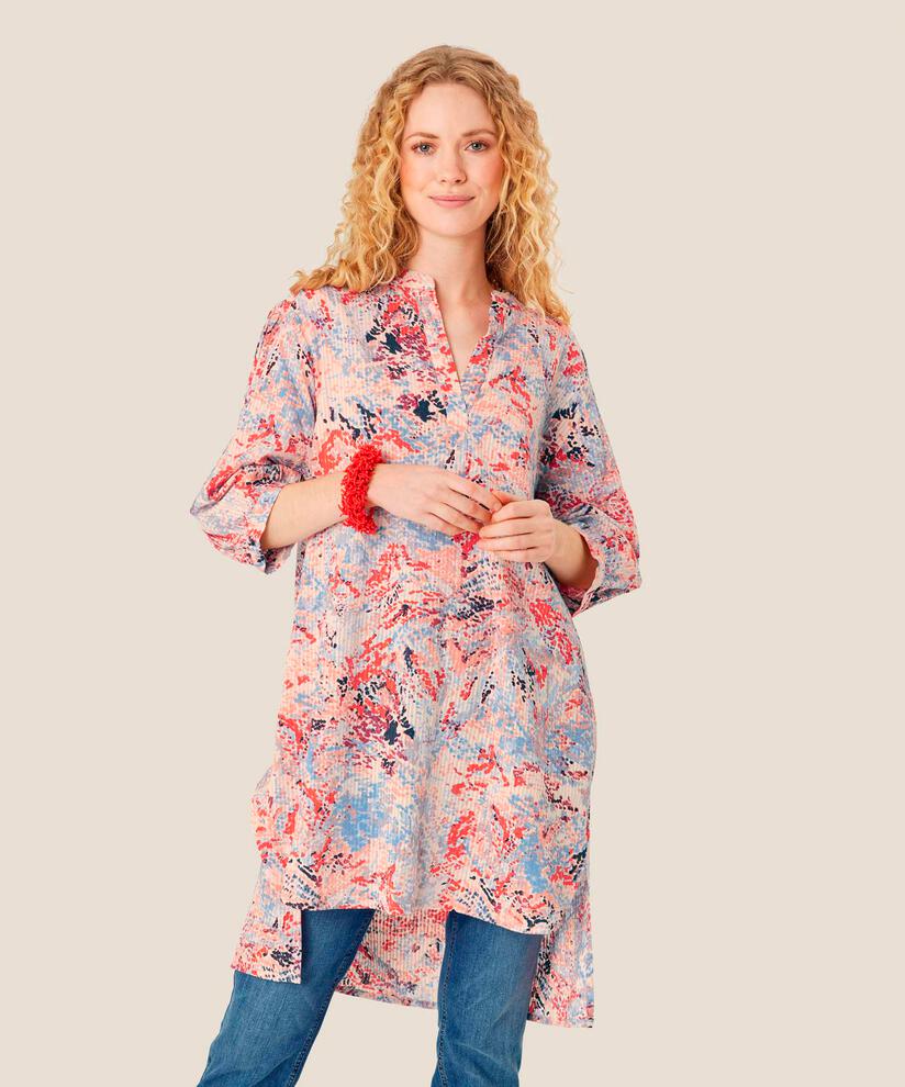 tunique en coton avec structure et petits rideaux, Orange com