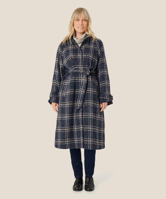 manteau en laine mélangée avec fermeture à boutons cachés, Moonlit Ocean