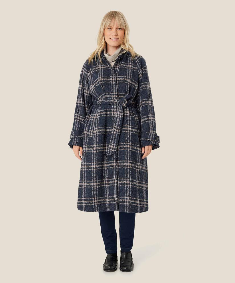 manteau en laine mélangée avec fermeture à boutons cachés, Moonlit Ocean