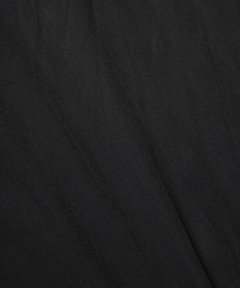 robe en viscose à col rond et volants, Black