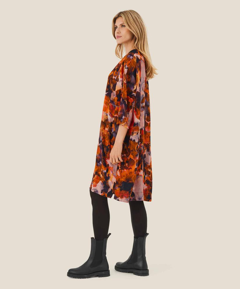 ROBE EN VISCOSE COL ROND, Spicy Orange