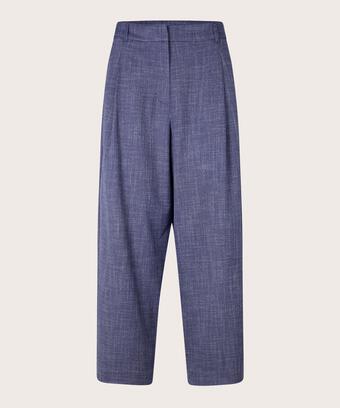 pantalon avec poches fendues et plis sur le devant, Navy Blazer