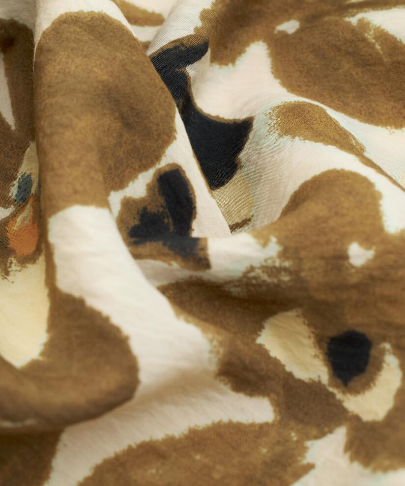 blouse en viscose avec col en V et plis au dos, Dull Gold