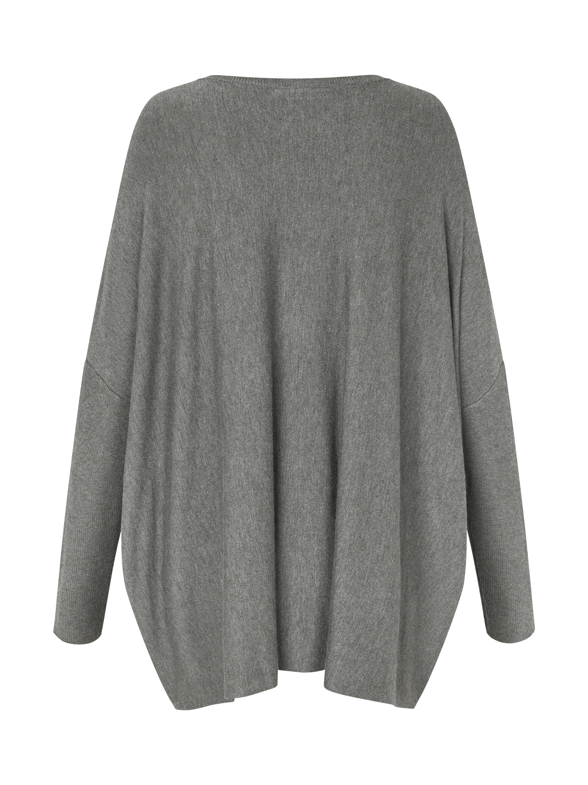 Pull Oversize &Agrave; Manches &Eacute;troites, M. Grey mel.
