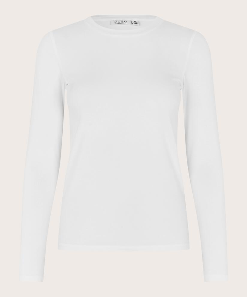 Blouse ajusté en jersey extensible, White