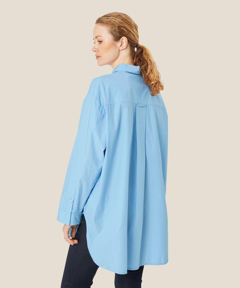 Chemise Classique En Coton À Bords Arrondis, Powder Blue