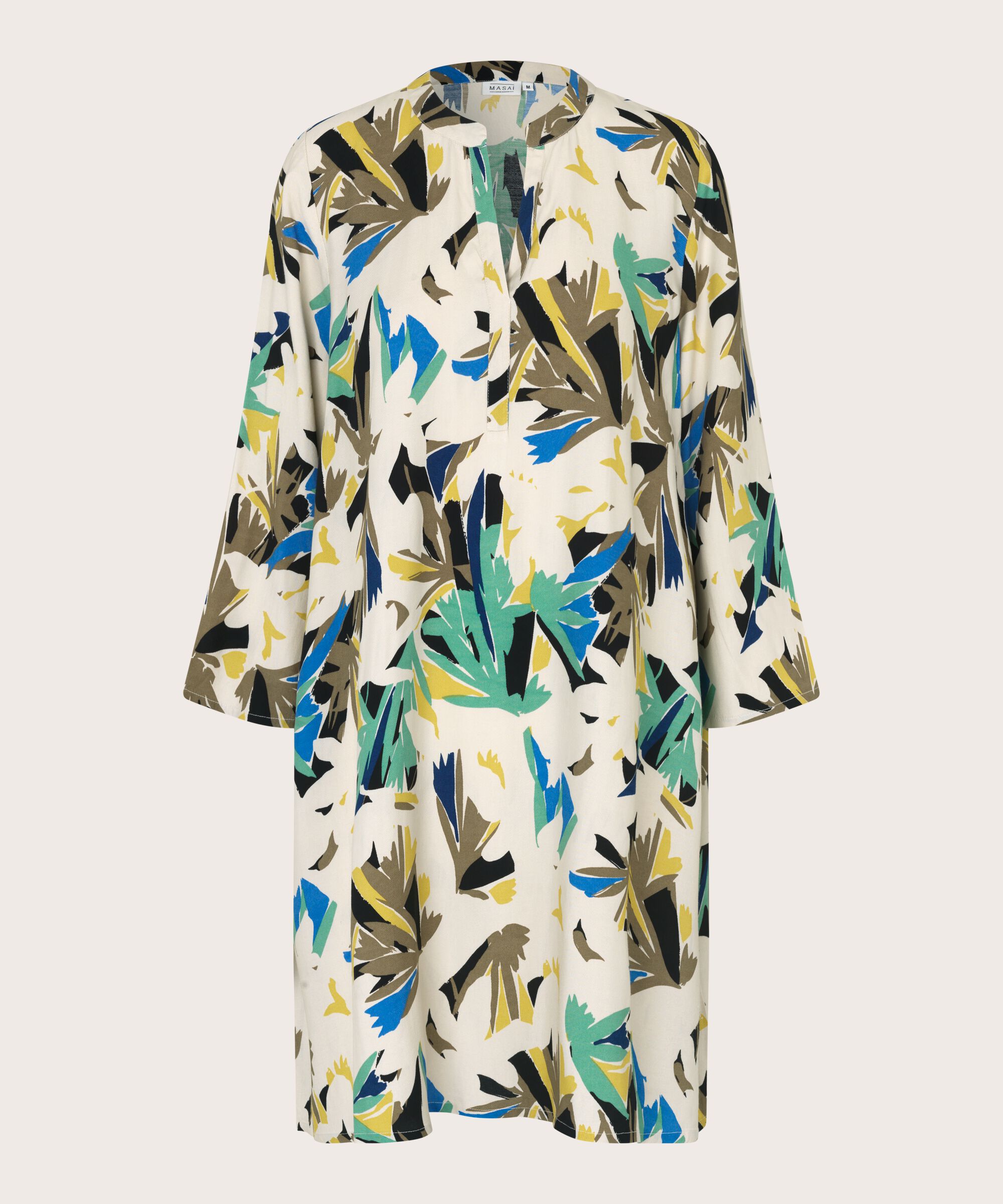 tunique en viscose imprimée à manches trois-quarts, Dusky Green