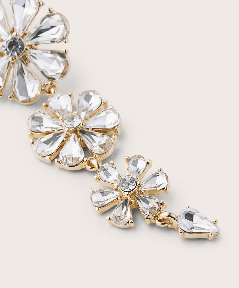 boucles d'oreilles avec fleurs en perles de verre, Gold